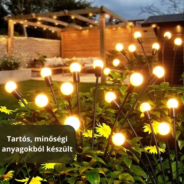 kerti napelemes szentjánosbogár kültéri lámpa melegfehér 10 LED